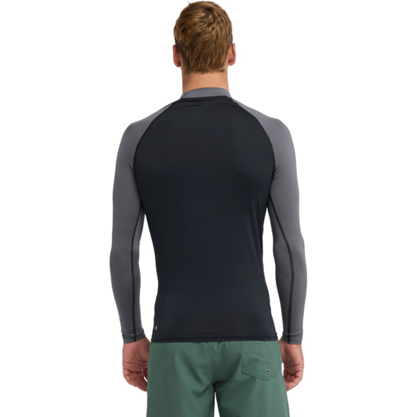 2026 Quiksilver Da Uomo Everyday Maglia A Maniche Lunghe In Lycra UPF50 AQYWR03131 - Black / Iron Gate